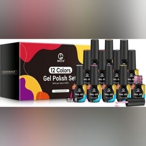 MEFA 12 Colors Gel Nail‎ Polish Set Nail Art Manicure